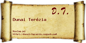 Dunai Terézia névjegykártya